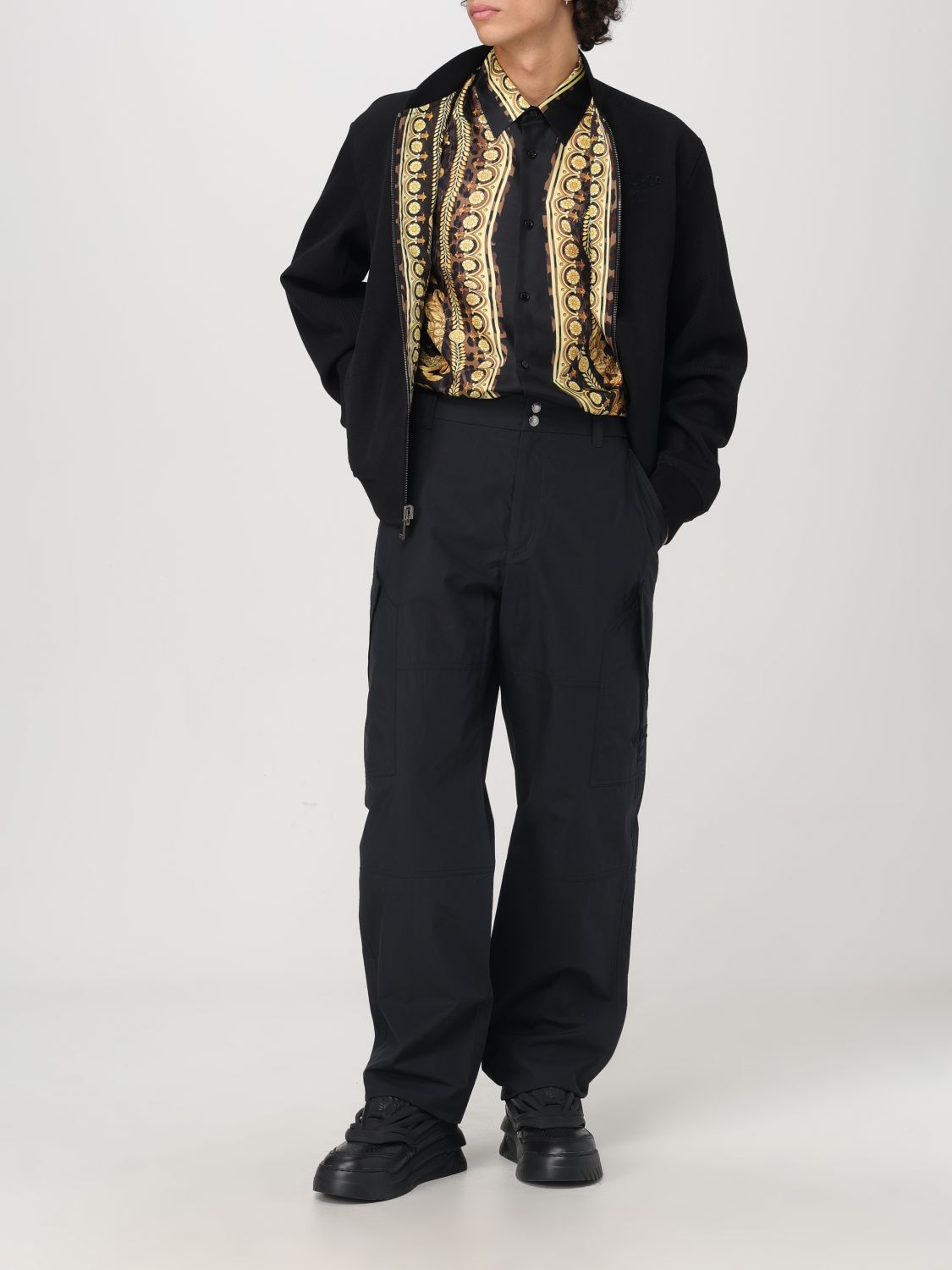 Barocco-print shirt - Black