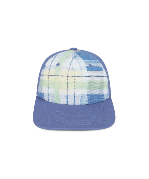 Plaid Trucker Cap Blue