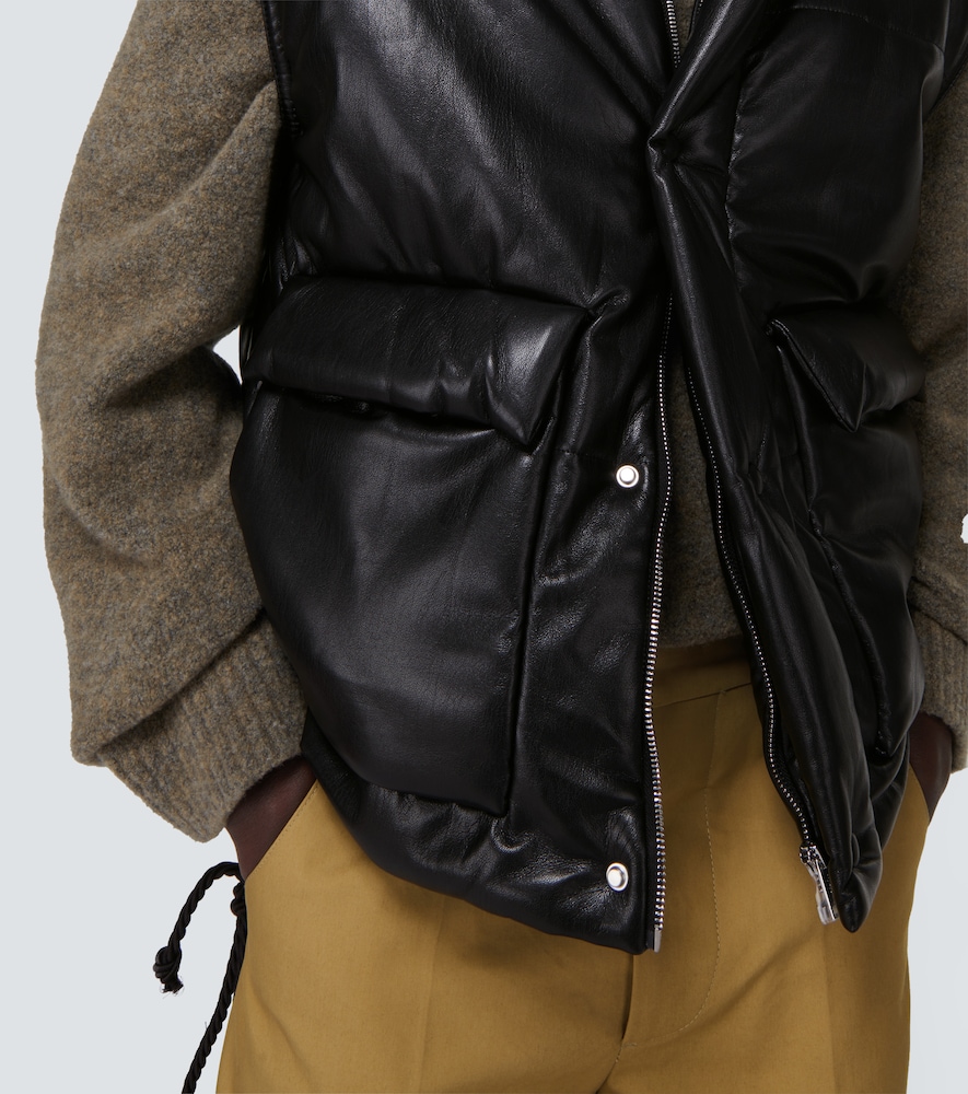 Jovan faux leather puffer vest