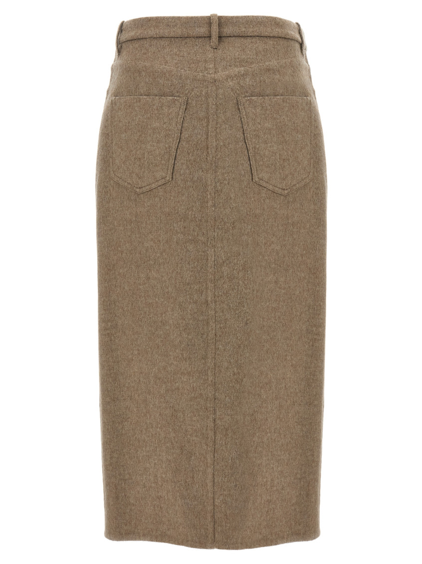 Wrap wool skirt - Neutrals