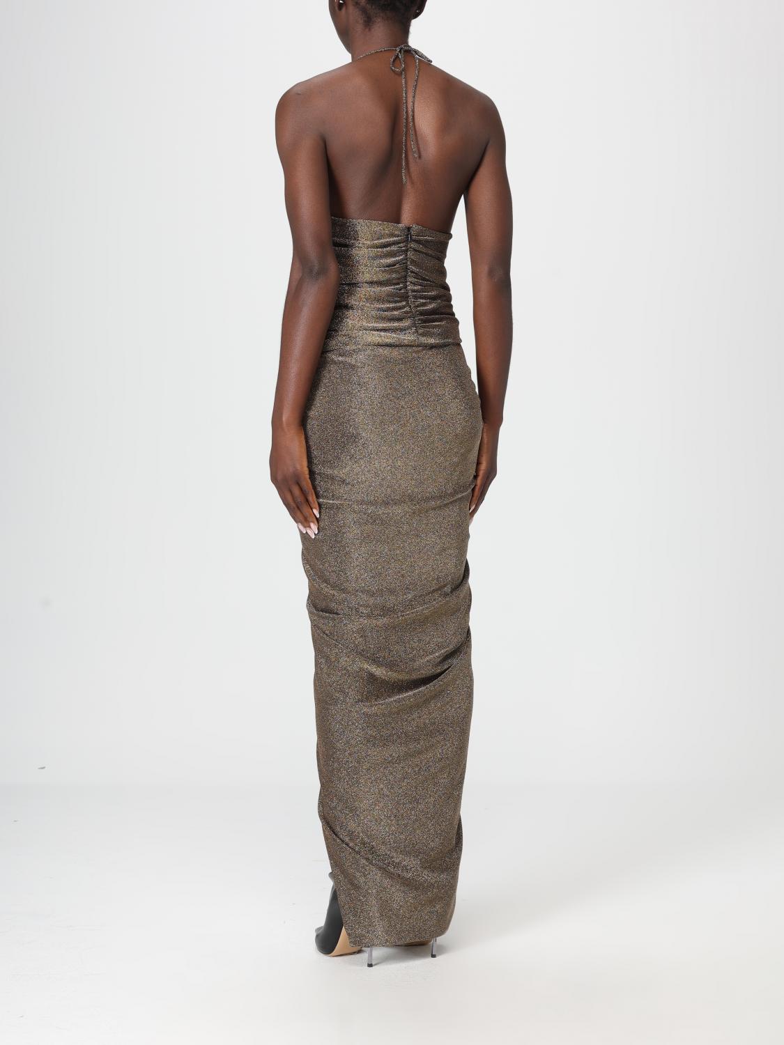 Halterneck lurex maxi dress - Silver