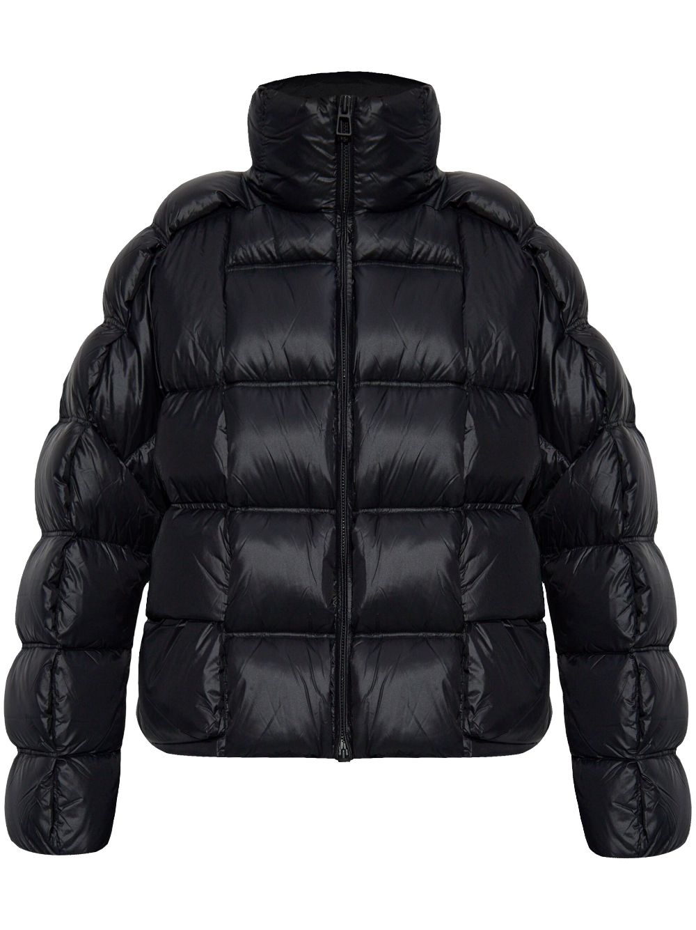 Panelled puffer jacket - Black