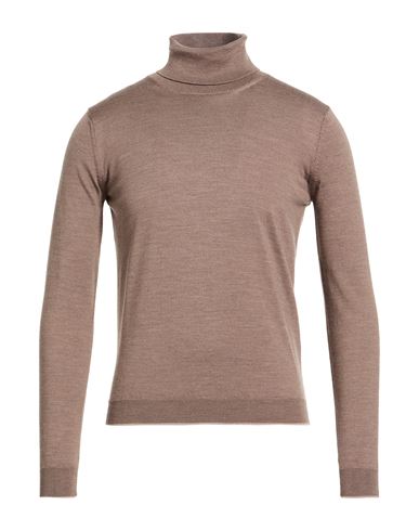 Man Turtleneck Taupe Size S Virgin Wool