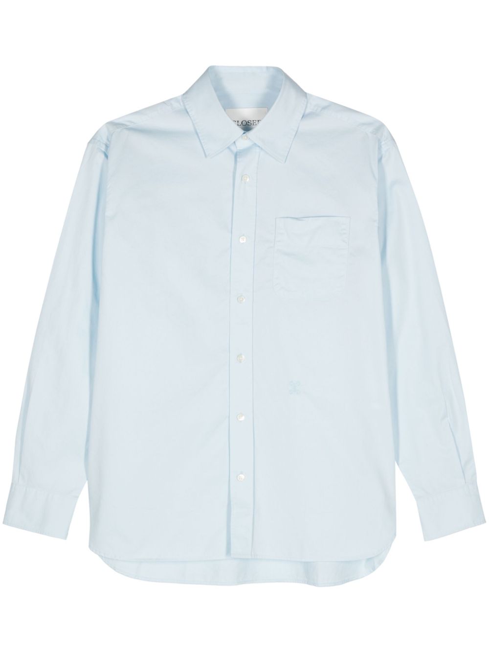 Logo-embroidered cotton shirt - Green