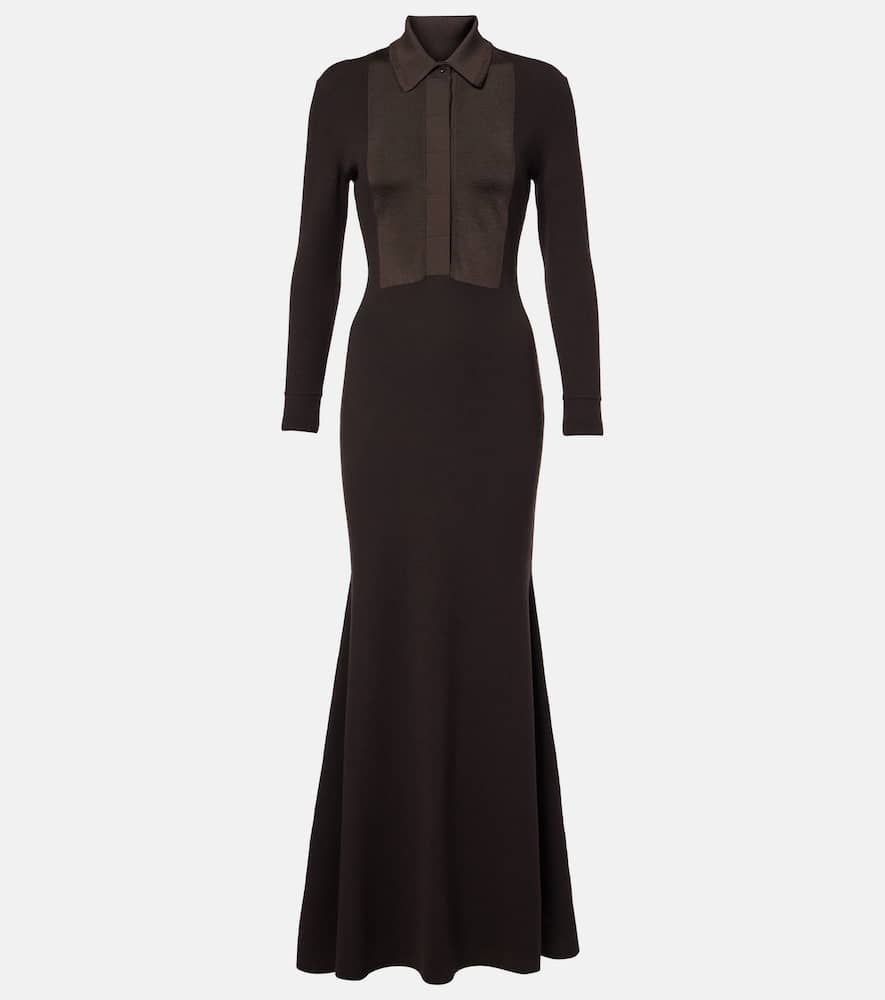 Turtleneck knitted wool-blend dress
