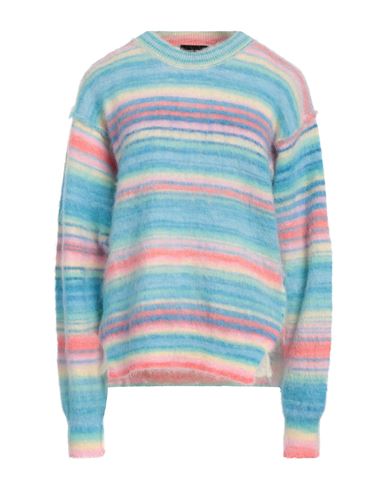 Roberto Collina Woman Sweater Azure Size L Mohair wool, Nylon, Alpaca wool, Wool