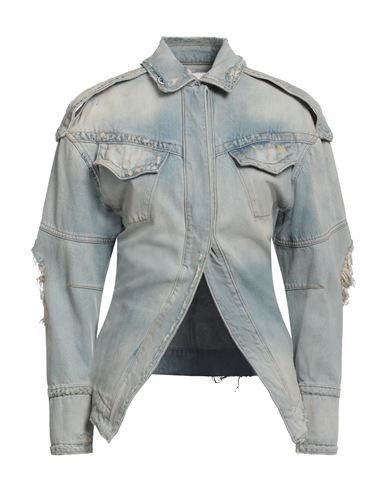 Woman Denim outerwear Blue Size 6 Cotton
