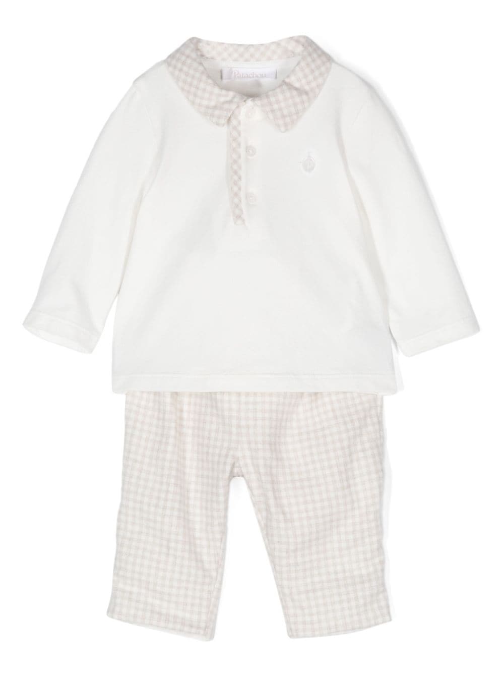 Gingham trouser set - White