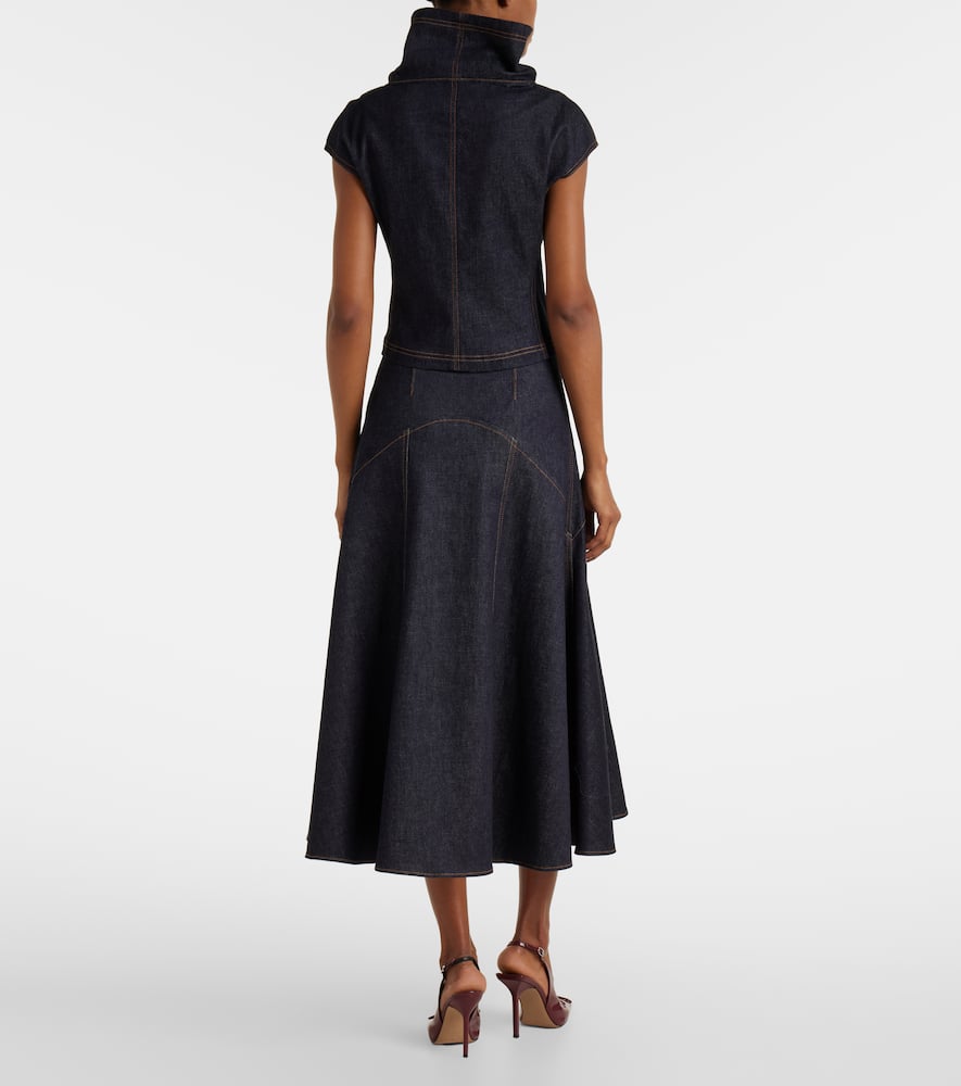 Triangle De-Nîmes denim midi skirt