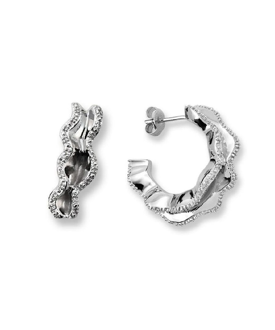 Orphelia WoMens 925 Sterling Silver Hoop Earrings - ZO-5792 - One