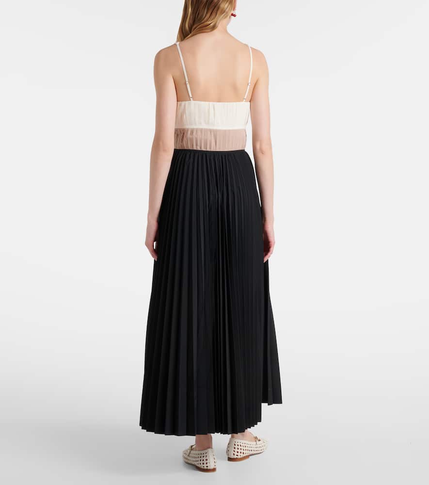 Stephanie pleated poplin midi dress