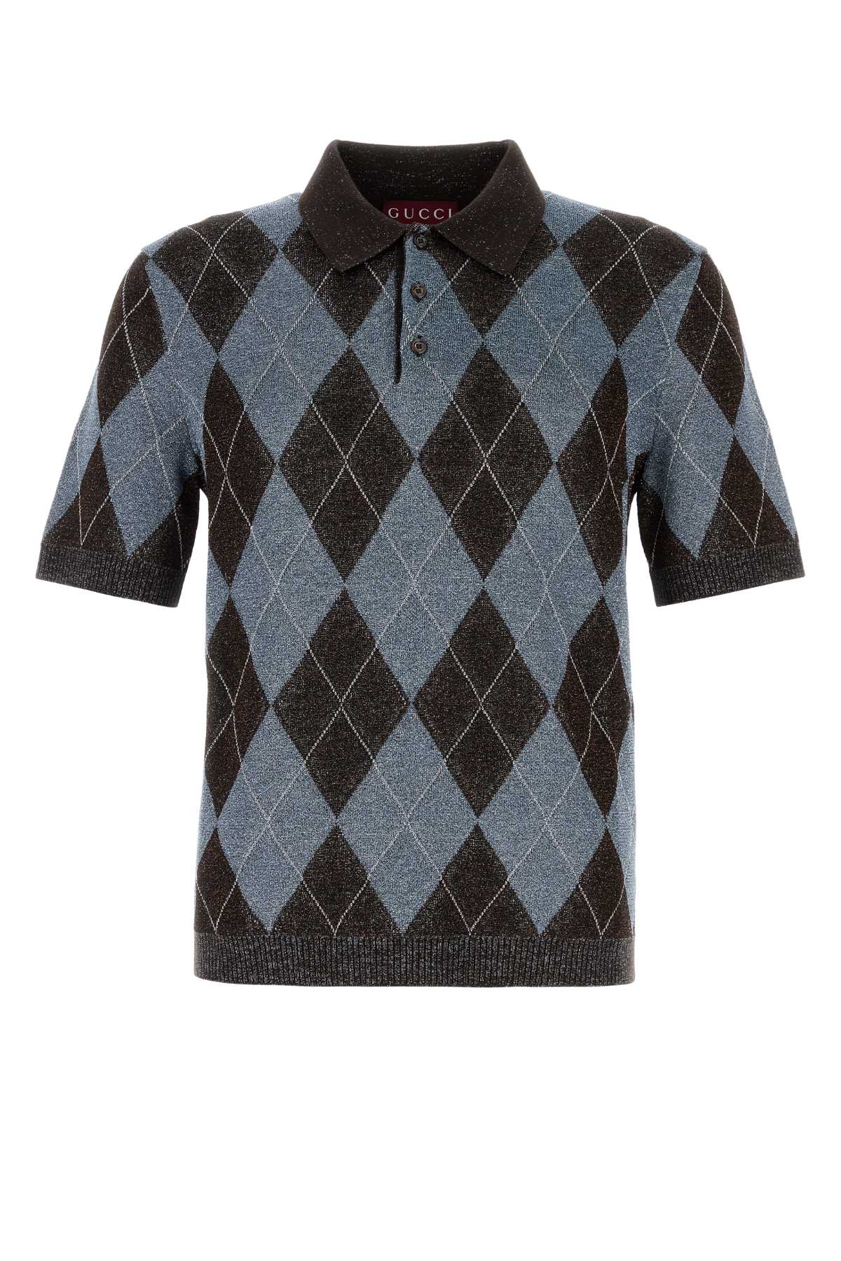 Intarsia Polo Shirt — Gray