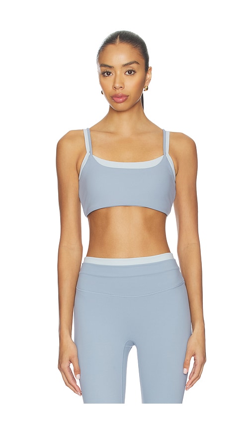 Gold Hinge Double Layer Strydeform Sports Bra in Slate. - M also in L, S