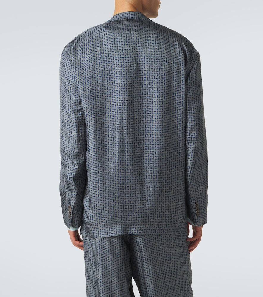 Printed double-breasted blazer