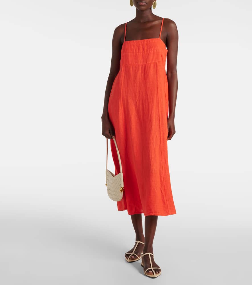 Stephie linen midi dress