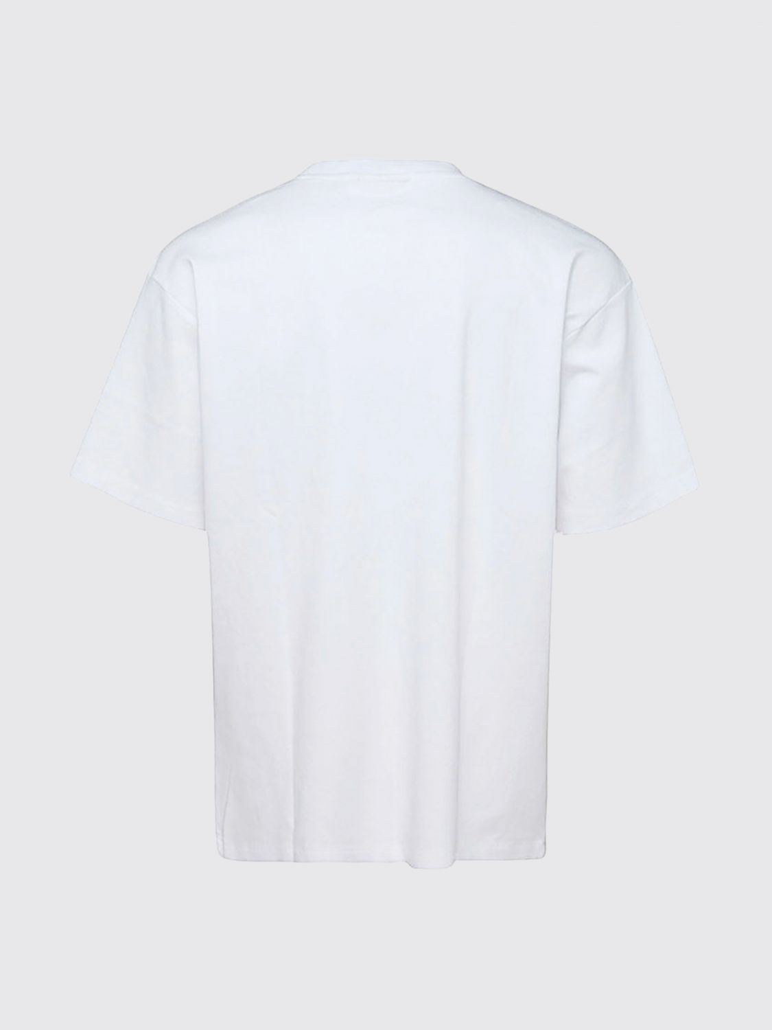 Cotton T-shirt with Contrasting Logo and Dropped Shoulders