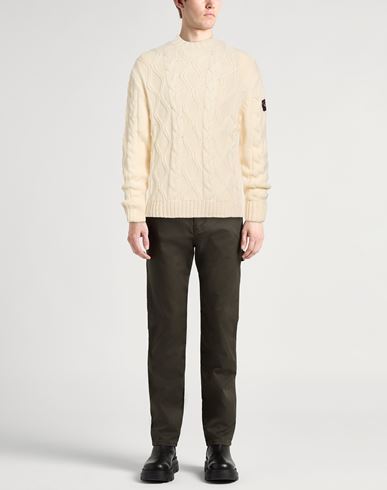 The Fisherman Collection Man Sweater Ivory Size M Virgin Wool