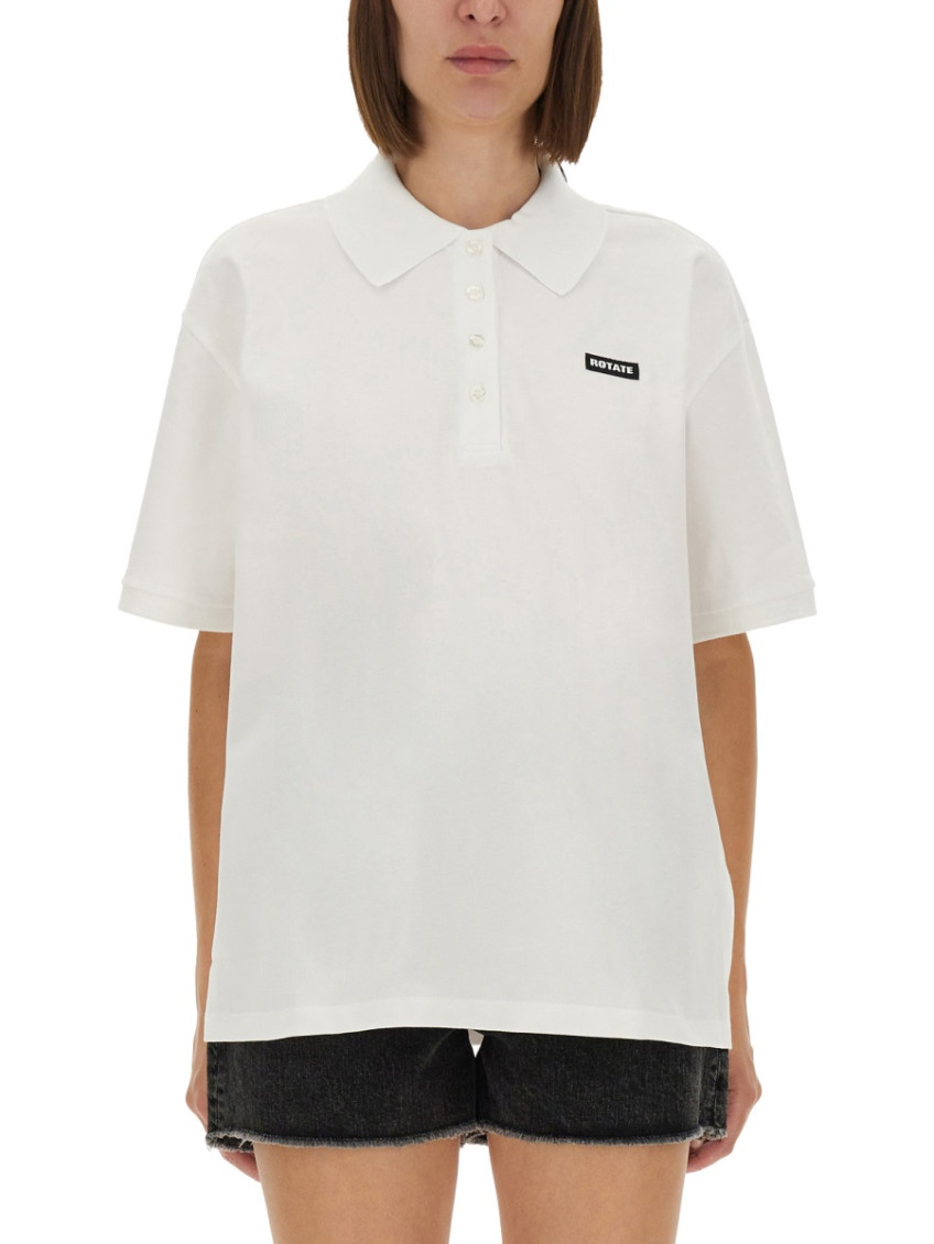 Rotate Birger Christensen - short sleeve polo collar top