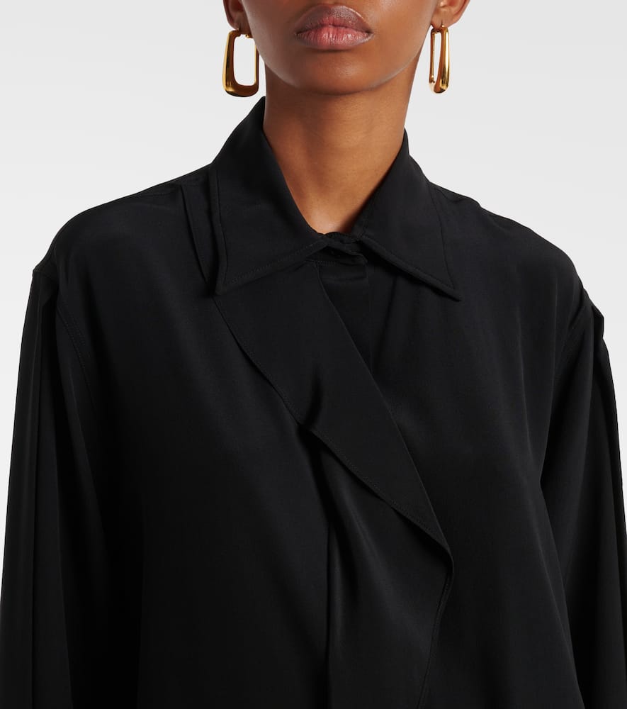 Ruffled silk blouse