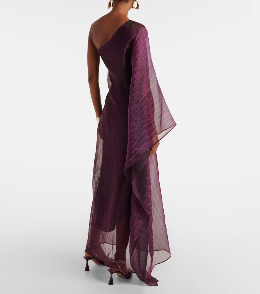 Betsy one-shoulder cady gown