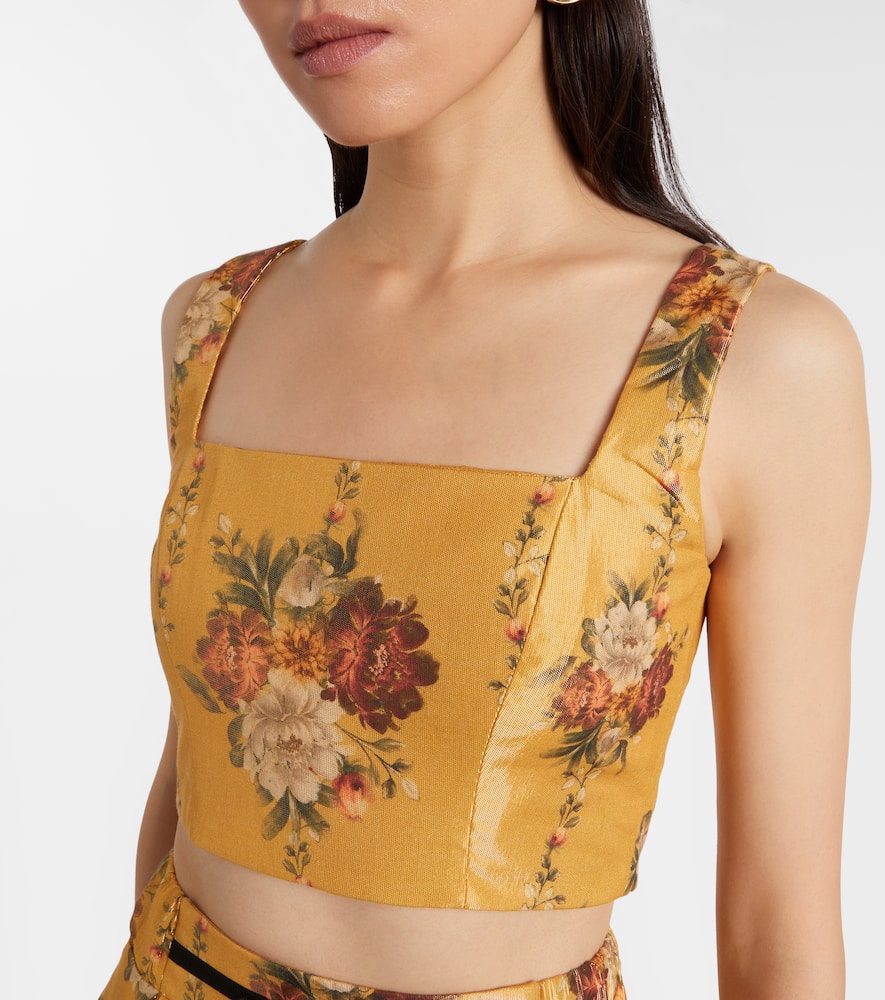 Amanda floral cotton-blend crop top