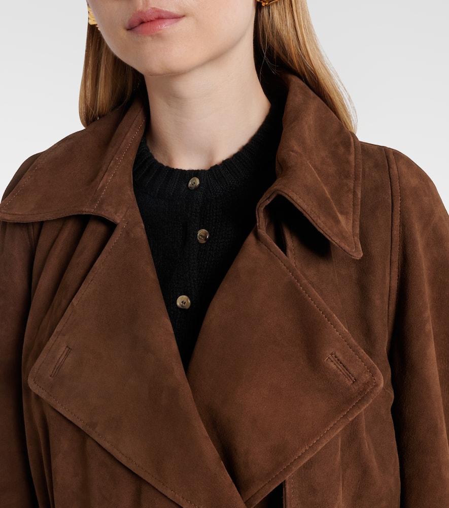 Hatti belted cropped suede jacket