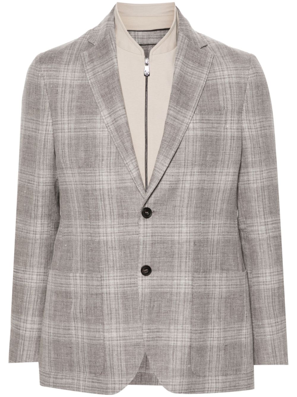 Layered single-breasted blazer - Brown