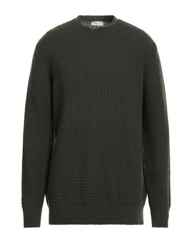 Man Sweater Military green Size 46 Wool, Polyamide