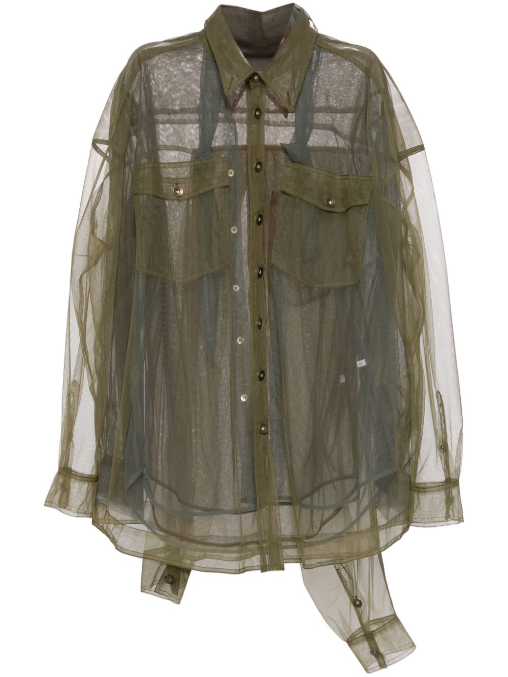 Sheer layered shirt - Blue