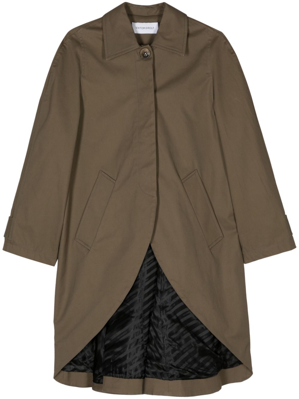 Godet canvas trench coat - Brown