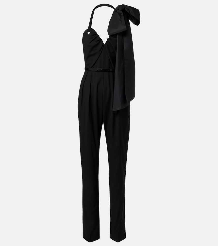 Asymmetric virgin wool jumpsuit