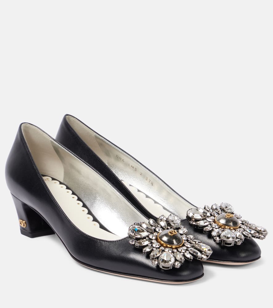 Valentino Garavani Embellished 45 leather pumps