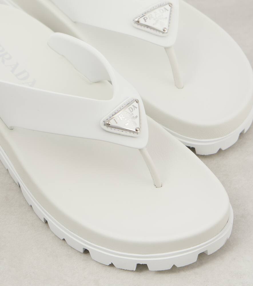 Prada Leather-trimmed thong sandals