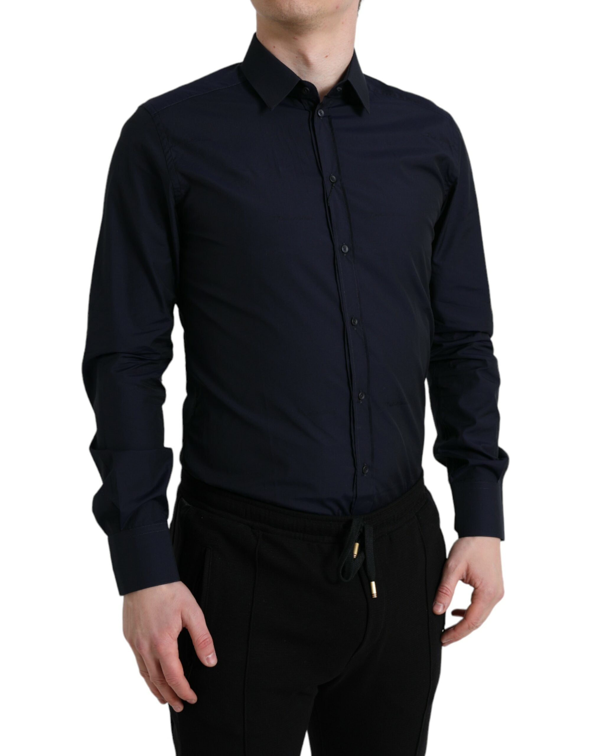 Cotton Poplin Shirt — Navy