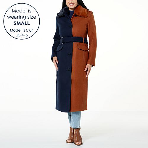 Military Style Colorblock Coat - Multi
