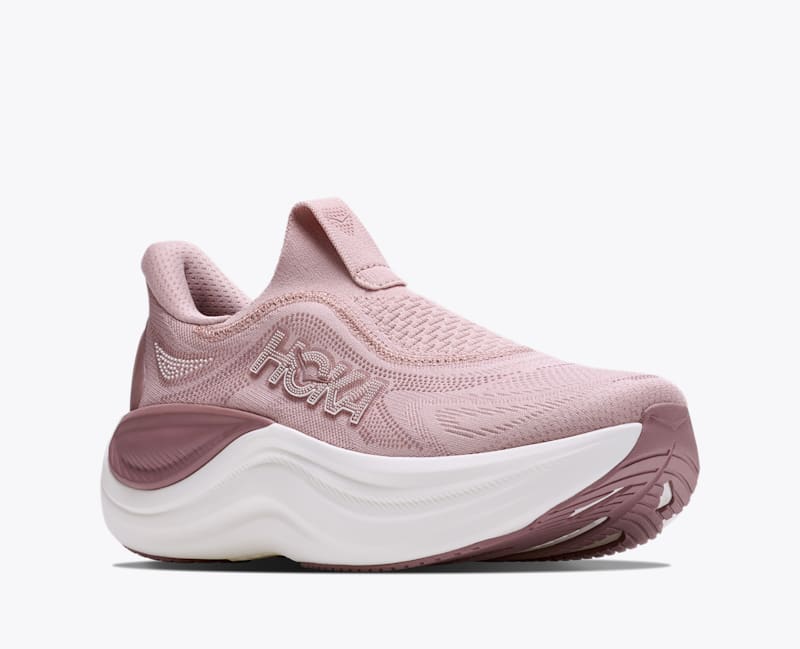 HOKA Women's Skyward Laceless Shoes in Pink Opal/Alabaster