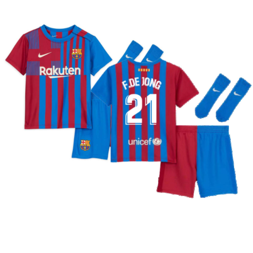 (S) 2021-2022 Barcelona Vapor Match Home Shirt (F.DE JONG 21)