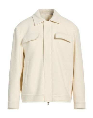 Man Jacket Cream Size M Wool, Silk
