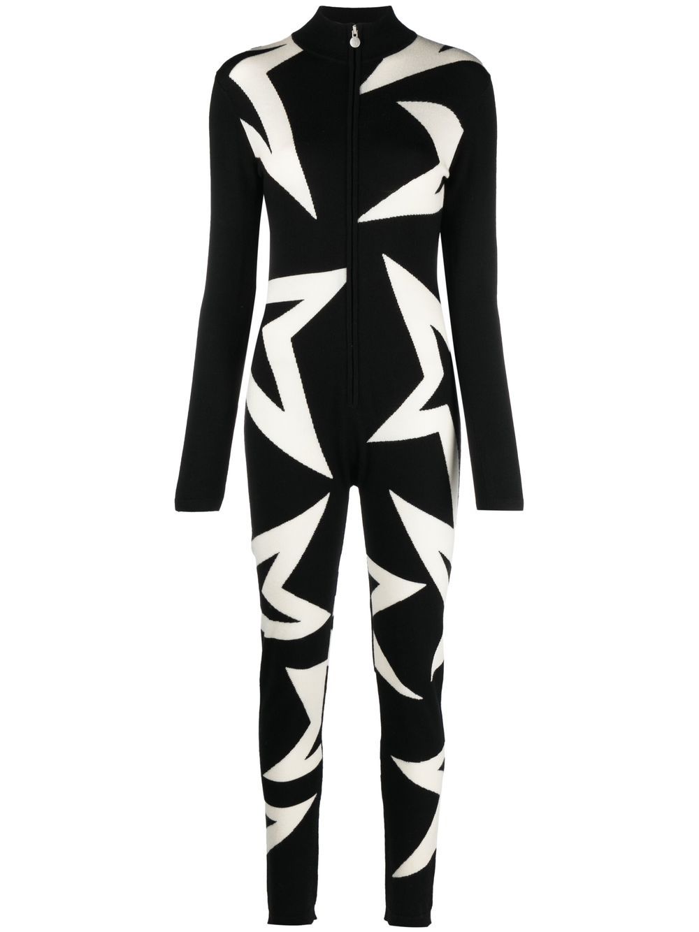 Star-print merino ski jumpsuit - Black
