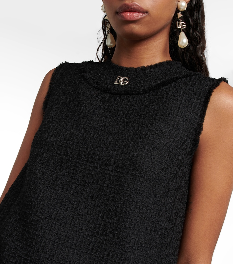 Raschel wool-blend minidress