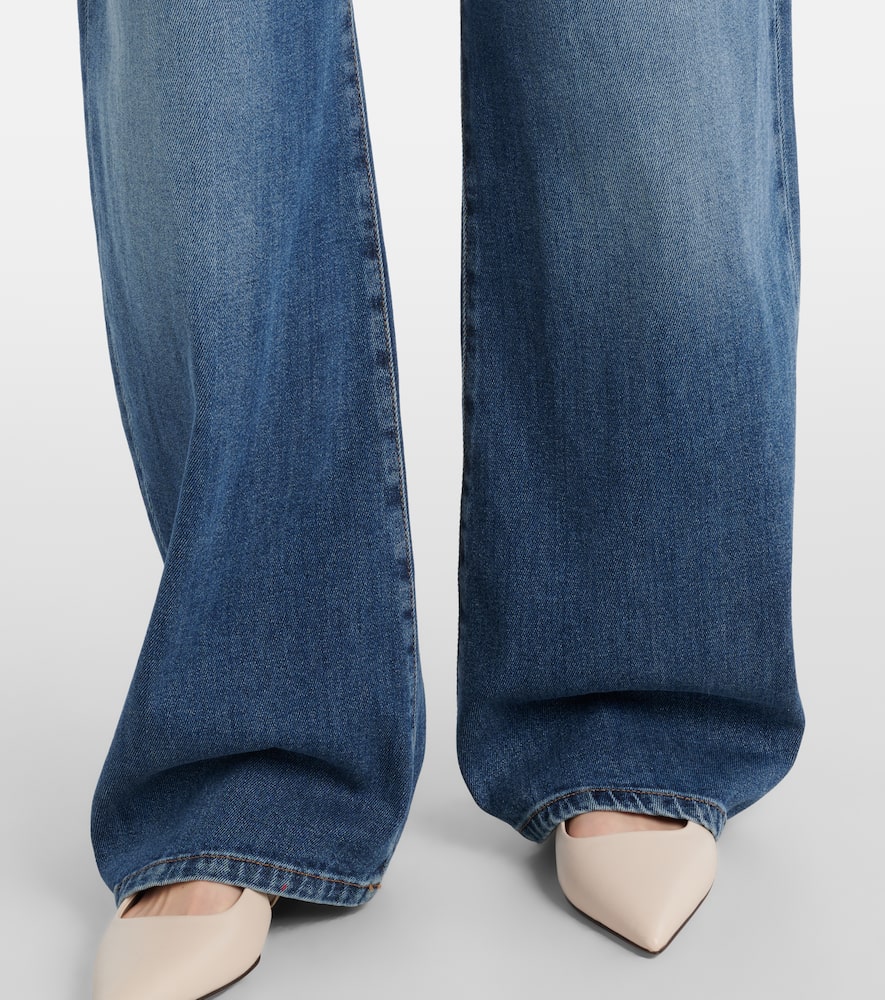 Mid-rise wide-leg jeans