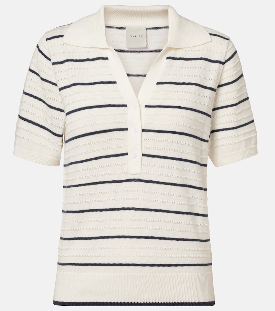 Wren striped cotton-blend polo shirt
