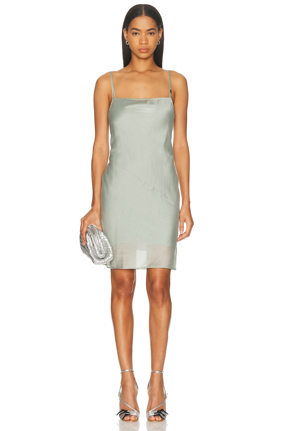 Helmut Lang Slip Dress in Aqua Gray - Sage. 0 also
