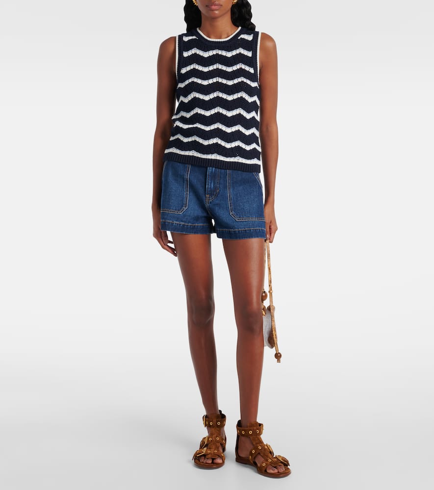 Jerrel cropped cotton-blend sweater vest