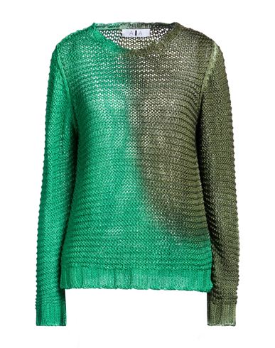 Woman Sweater Green Size L Cotton