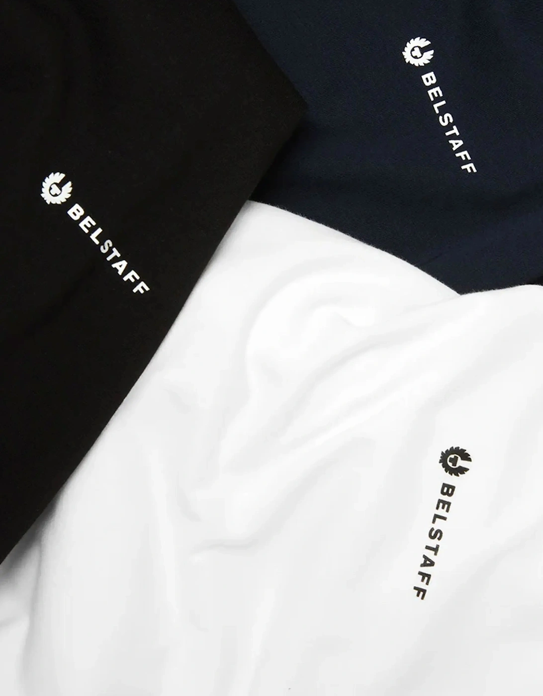 Men's BELSTAFF 3 PACK T-SHIRT BLACK/WHITE/NAVY - Blue/White/Black