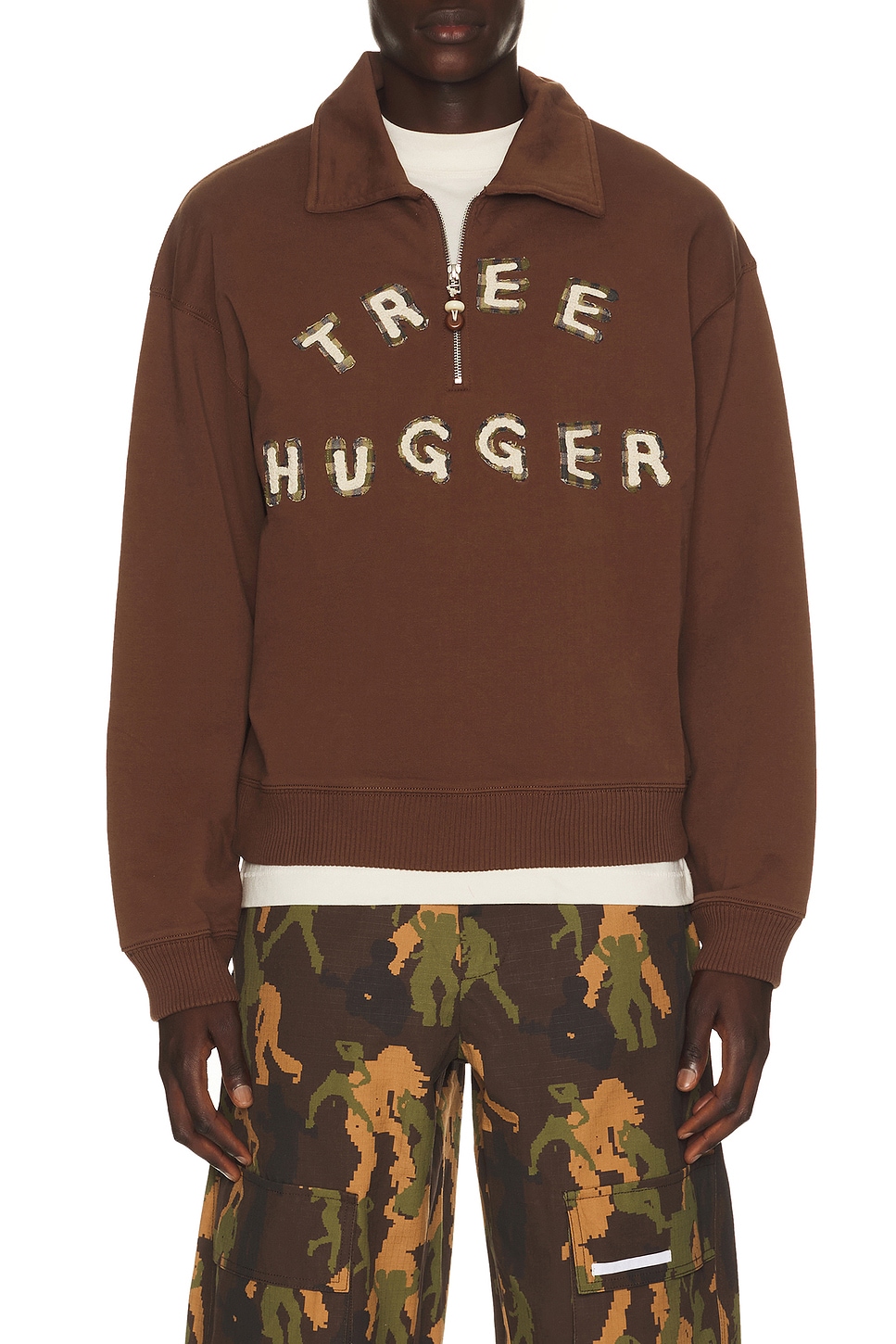 Story mfg. Geo Pullover in Brown Tree Hugger - Brown. L also in M, XL/1X