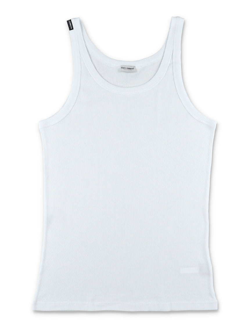 Dolce & Gabbana White Cotton Marcello Tank Top