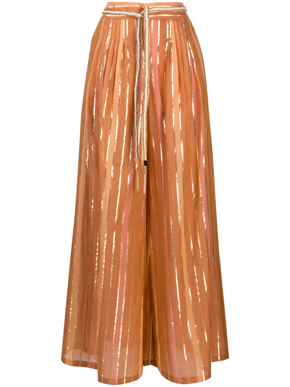 Striped wide-leg trousers - Orange