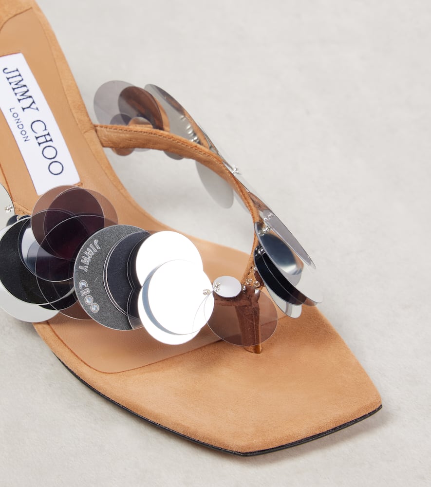 Freja 70 sequined suede thong sandals